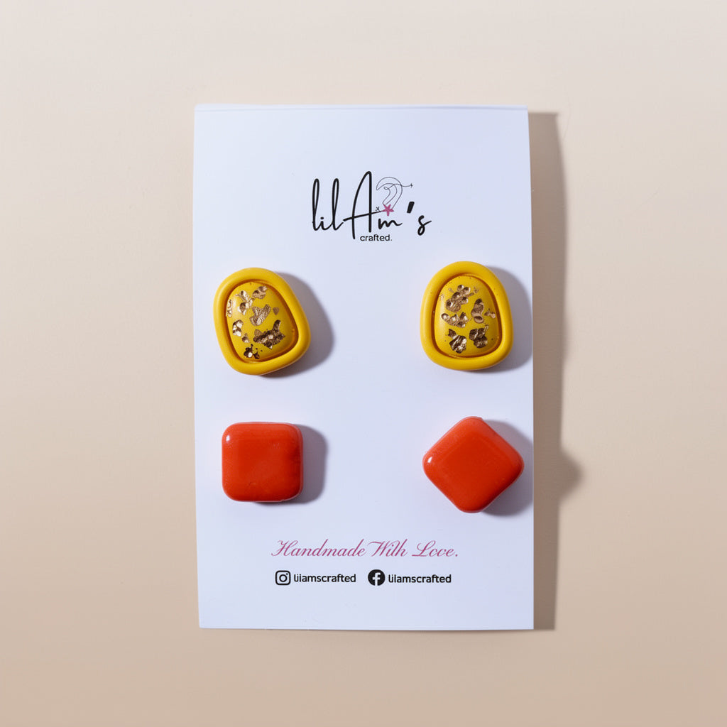 Handmade beaded gold-tone earrings dainty design